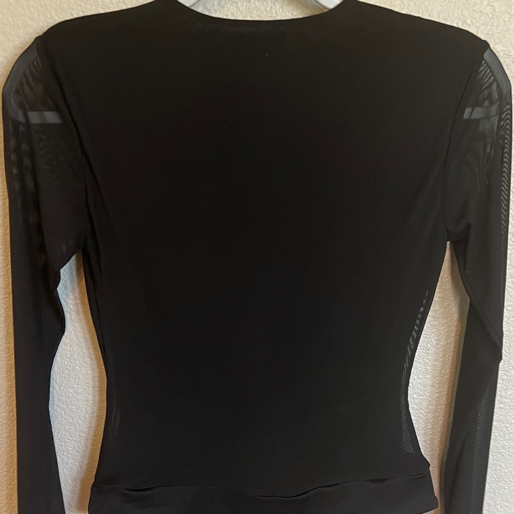 AFRM Black V-Neck Mesh Bodysuit - Picture 3 of 3